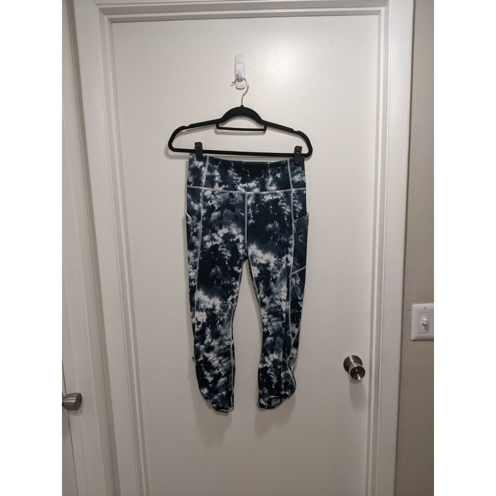 Fabletics Oasis High Rise Tie Dye Leggings Teal Turquoise Size Large - Picture 2 of 12